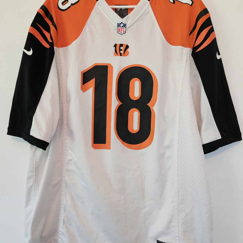 NFL/NIKE Bengals Orange and Black #18 AJ Green Men's Jersey